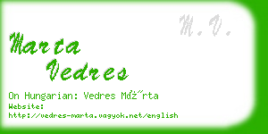 marta vedres business card